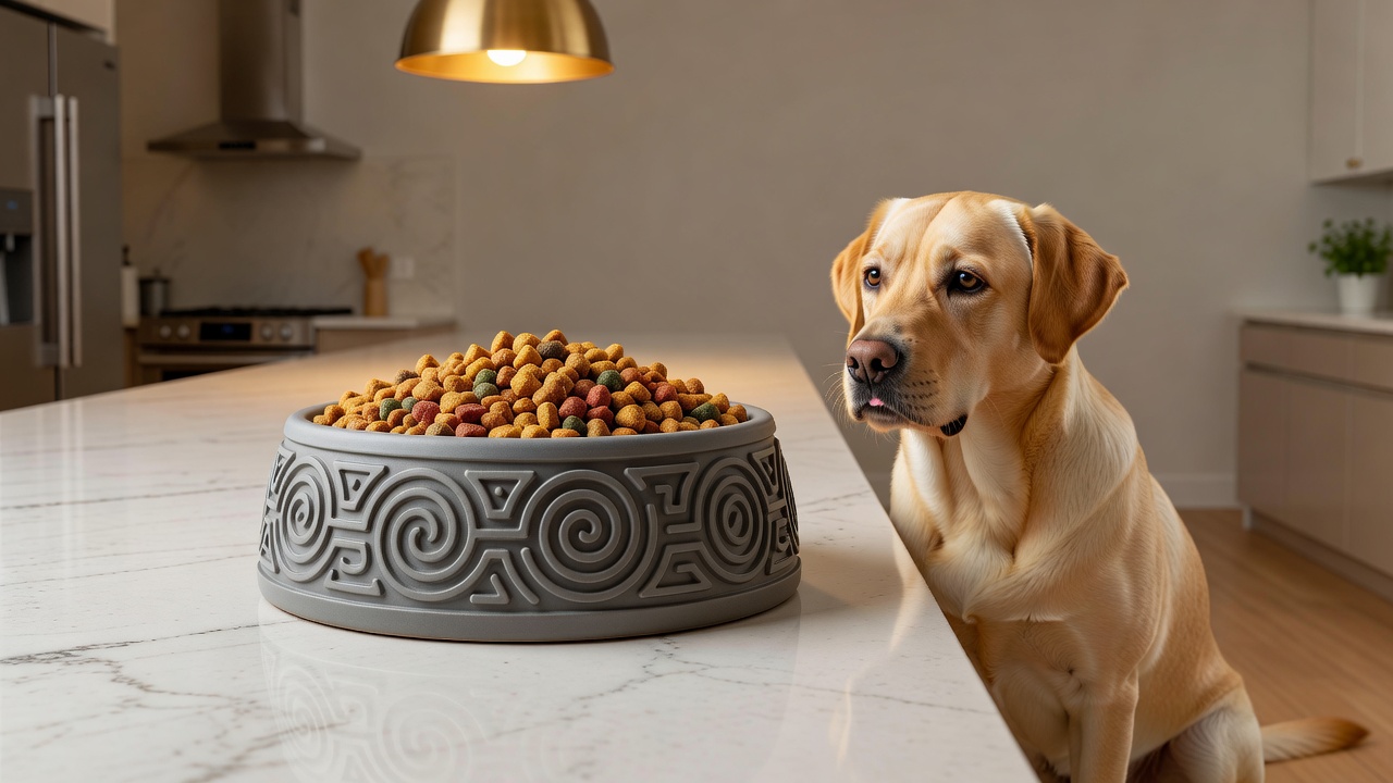 Slow Feeder Ceramic Bowl