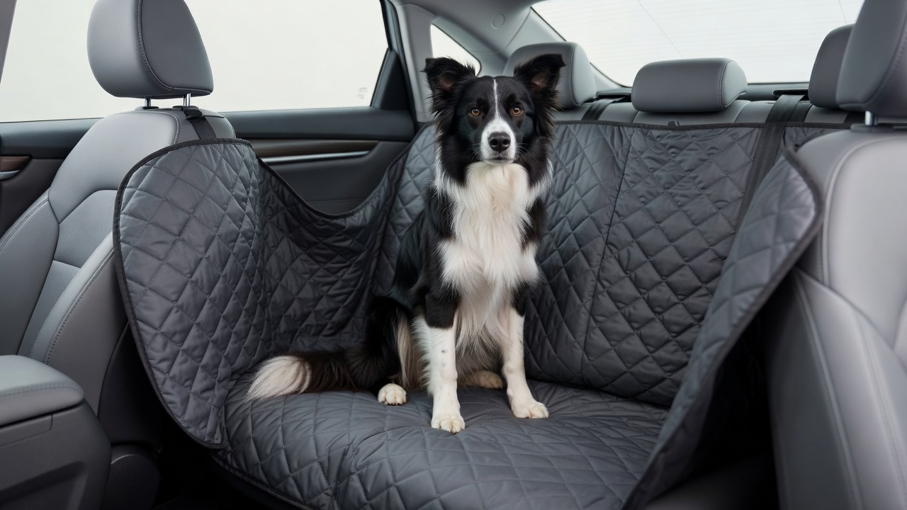 Dog in a car ready for adventure